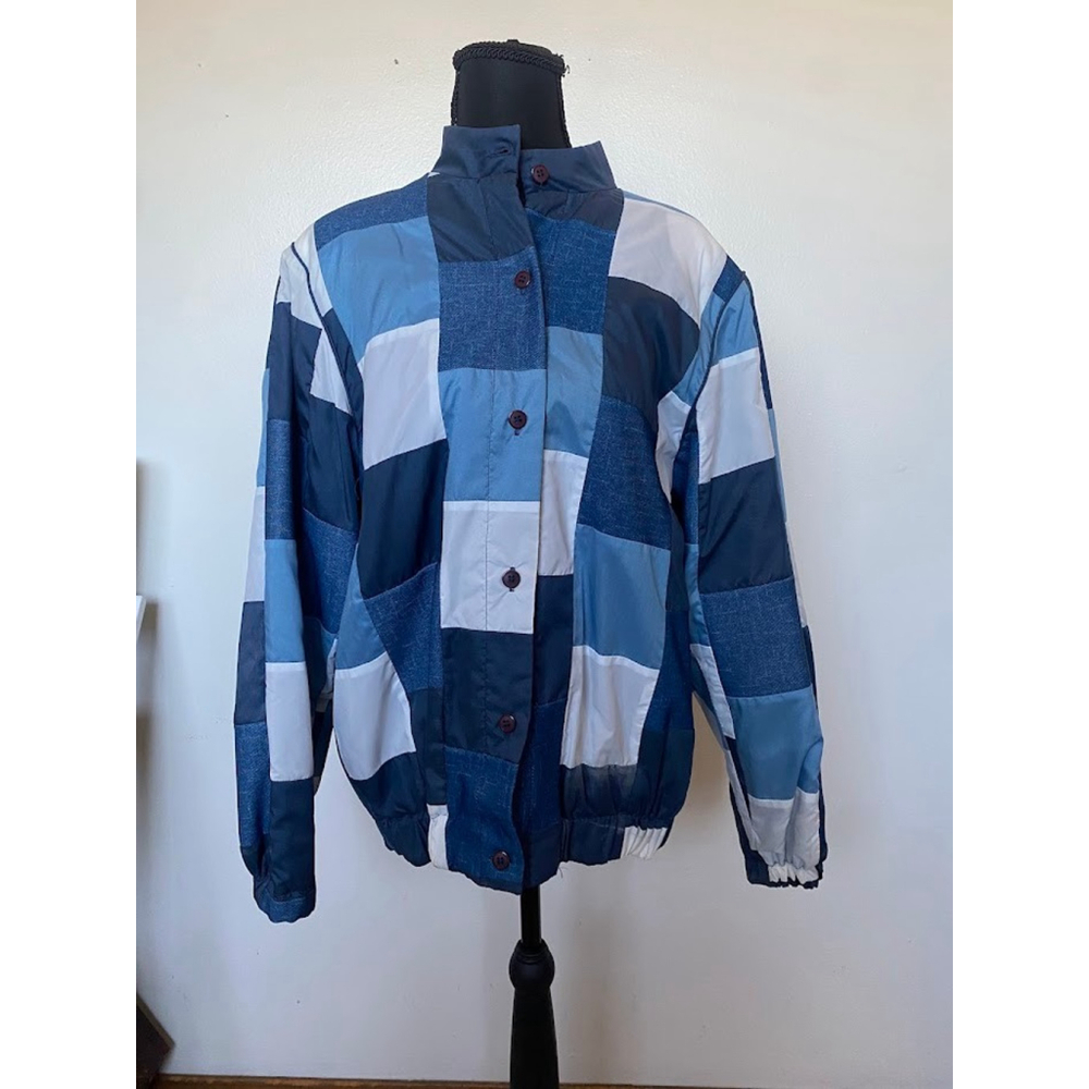 Marguerite Rubel San Francisco Denim Blue Patchwork Button Up Jacket with Pocket
